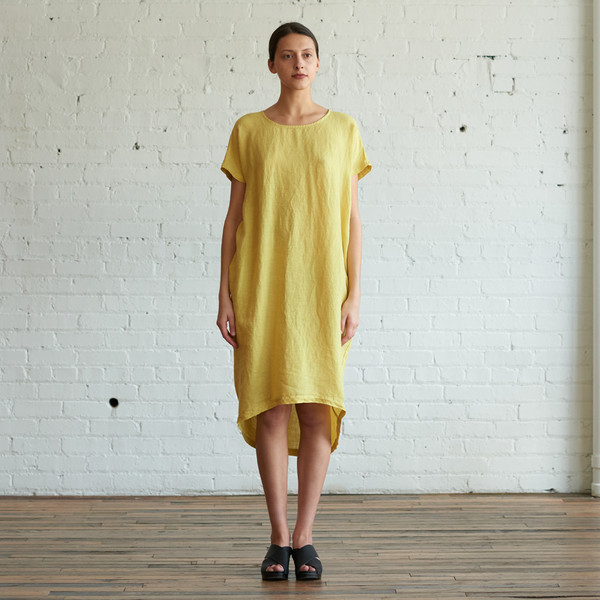 Black Crane Pleated Cocoon Dress Lemon - SOLD OUT Black Crane Pleated Cocoon Dress Lemon - SOLD OUT