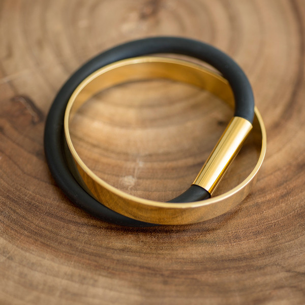 Faux/Real Bread and Butter Bracelet Gold with Black - SOLD OUT Faux/Real Bread and Butter Bracelet Gold with Black - SOLD OUT