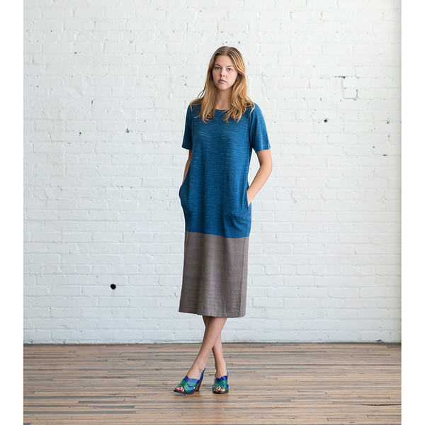 Lauren Manoogian Block Tall T Dress Indigo/Pimienta - SOLD OUT Lauren Manoogian Block Tall T Dress Indigo/Pimienta - SOLD OUT