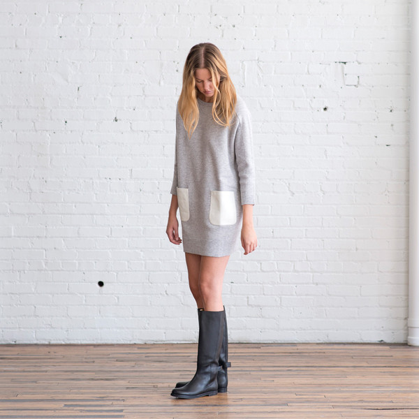 M. Patmos French Terry Leather Pocket Dress - SOLD OUT M. Patmos French Terry Leather Pocket Dress - SOLD OUT