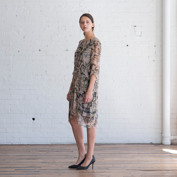 Megan Park Dawn Silk Draped Dress Megan Park Dawn Silk Draped Dress