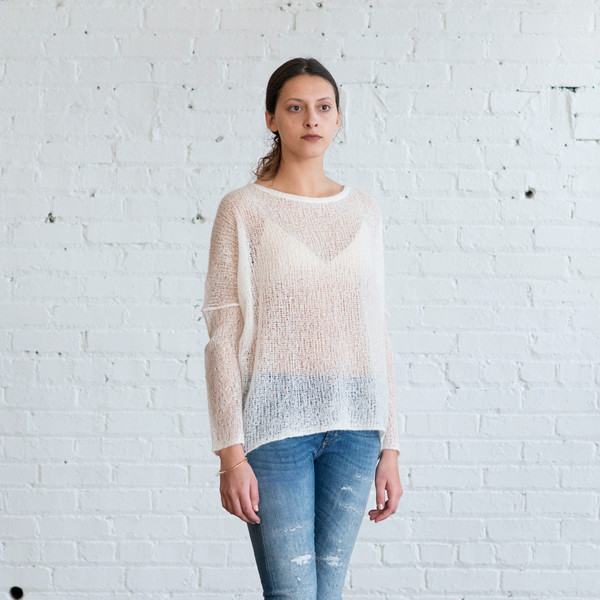 Paychi Guh Sheer Pullover White Paychi Guh Sheer Pullover White