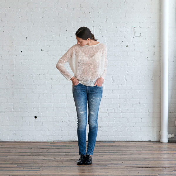 Paychi Guh Sheer Pullover White Paychi Guh Sheer Pullover White