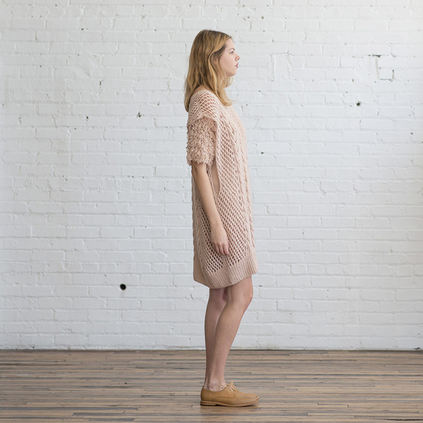 Ryan Roche Cable Knit Dress with Slip Ryan Roche Cable Knit Dress with Slip