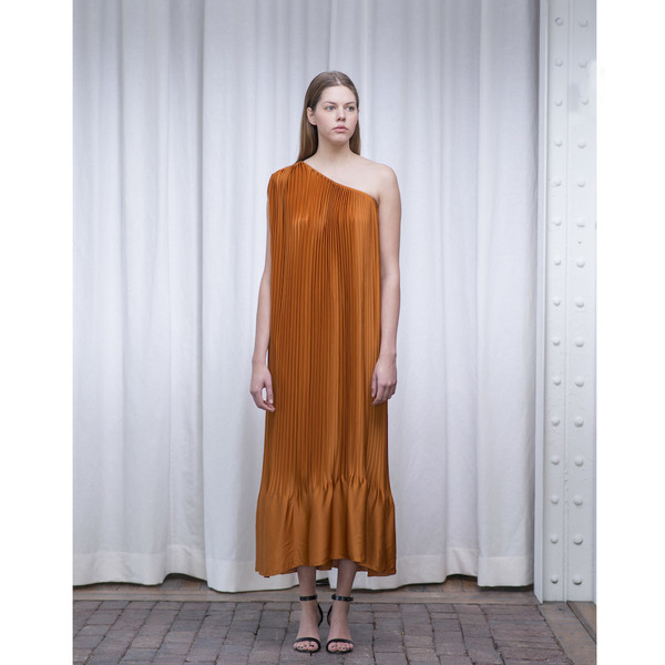 Tome Satin Pleated One Shoulder Dress - SOLD OUT Tome Satin Pleated One Shoulder Dress - SOLD OUT