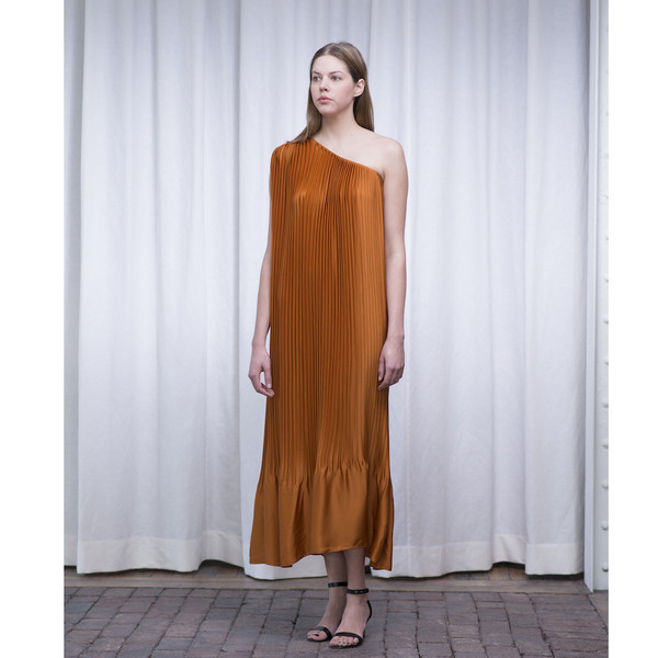 Tome Satin Pleated One Shoulder Dress - SOLD OUT Tome Satin Pleated One Shoulder Dress - SOLD OUT