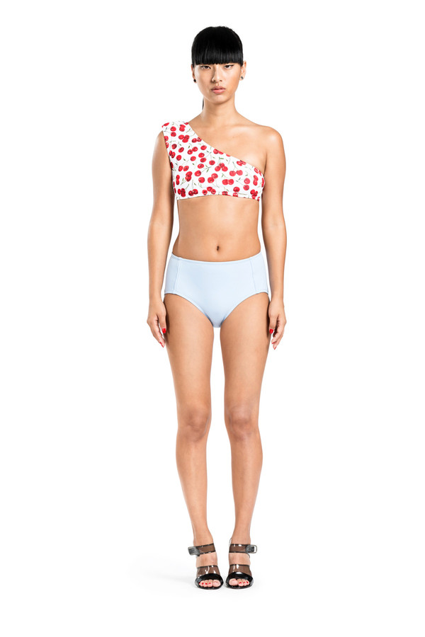 BETH RICHARDS Audrey Top - Cherry ASYMMETRIC TOP (with shoulder pad) BETH RICHARDS Audrey Top - Cherry ASYMMETRIC TOP (with shoulder pad)