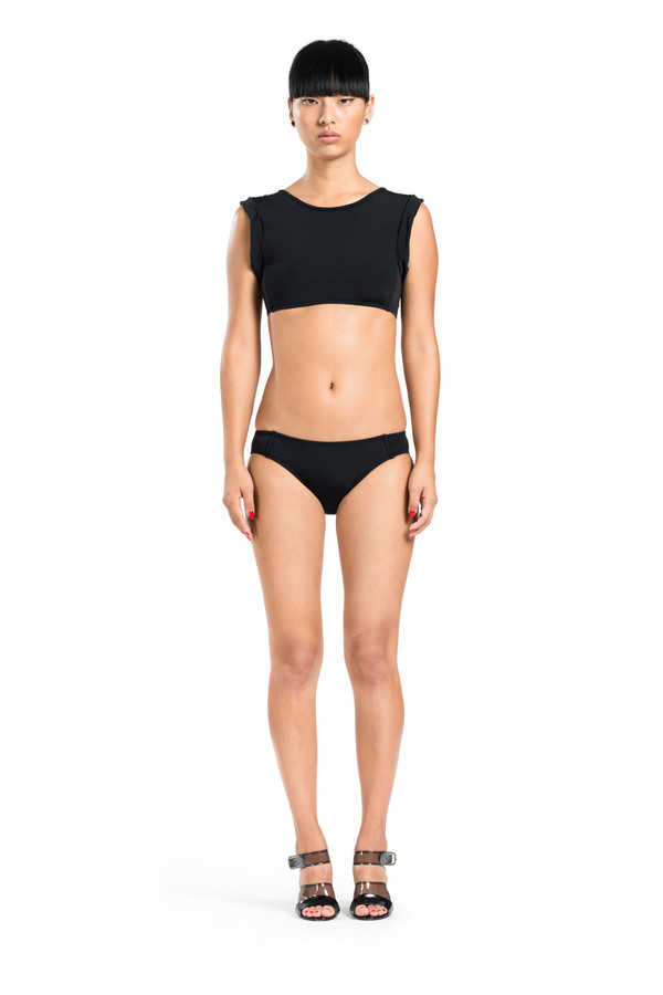 BETH RICHARDS Elle Top - Black MUSCLE CROP TOP WITH MESH SIDES BETH RICHARDS Elle Top - Black MUSCLE CROP TOP WITH MESH SIDES