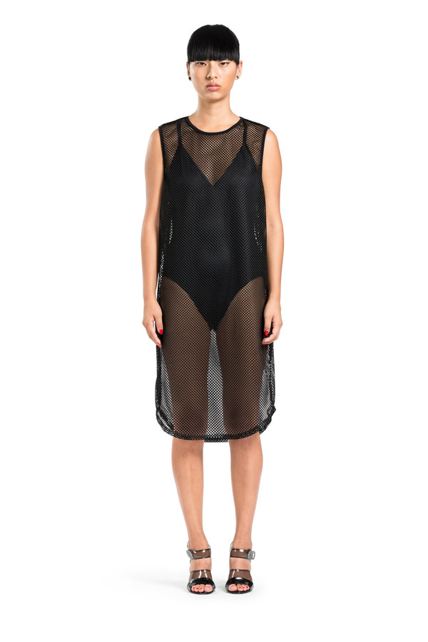 BETH RICHARDS Pilar Dress - Black Mesh SPORTY MESH DRESS COVER UP BETH RICHARDS Pilar Dress - Black Mesh SPORTY MESH DRESS COVER UP