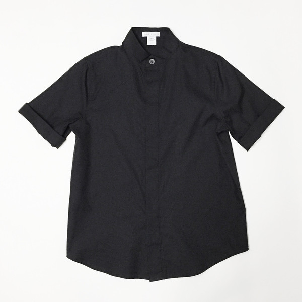 Shelby Steiner Black Mandarin Collar Shirt Shelby Steiner Black Mandarin Collar Shirt