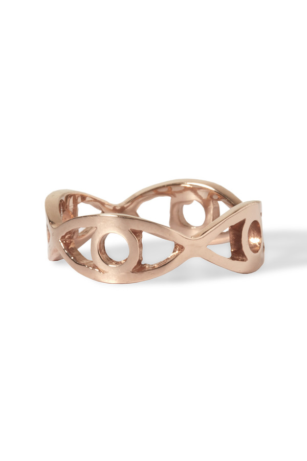 Slight Jewelry 4-Eye Stacking band in 14K Rose Gold and Silver Slight Jewelry 4-Eye Stacking band in 14K Rose Gold and Silver