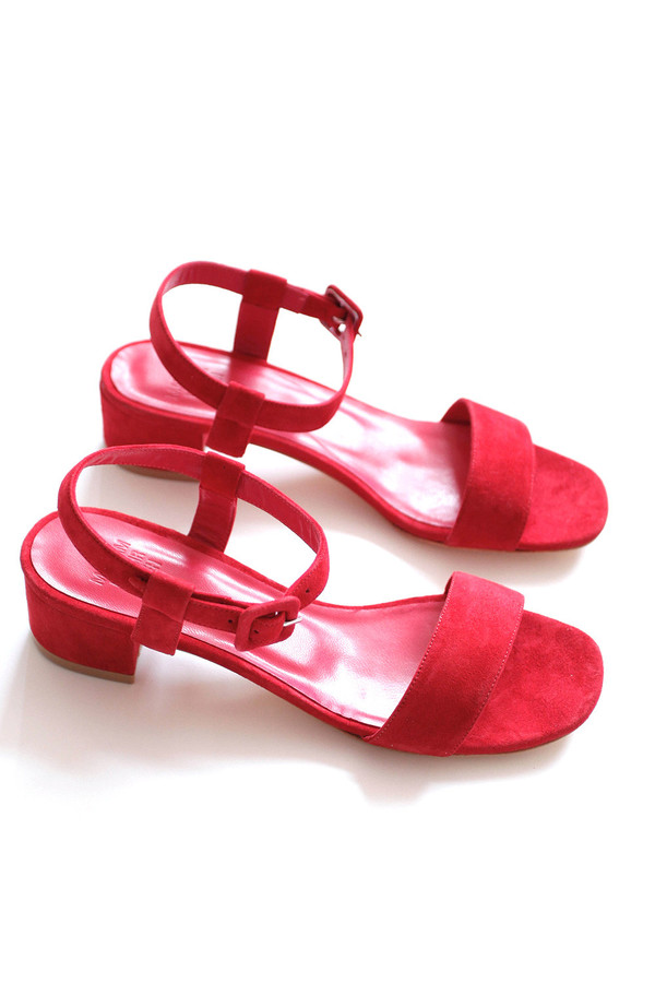Maryam Nassir Zadeh Sophie Sandal - Red Suede Maryam Nassir Zadeh Sophie Sandal - Red Suede