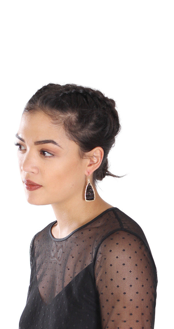 James and Jezebelle Black Onyx & Spinel Tear Drop Earring James and Jezebelle Black Onyx & Spinel Tear Drop Earring