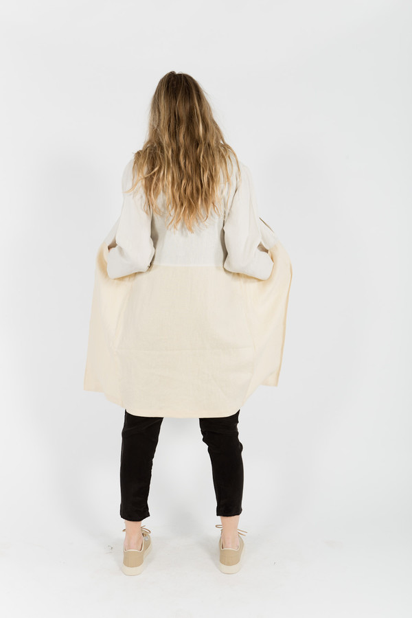 7115 by Szeki Color Blocked Linen Coat 7115 by Szeki Color Blocked Linen Coat