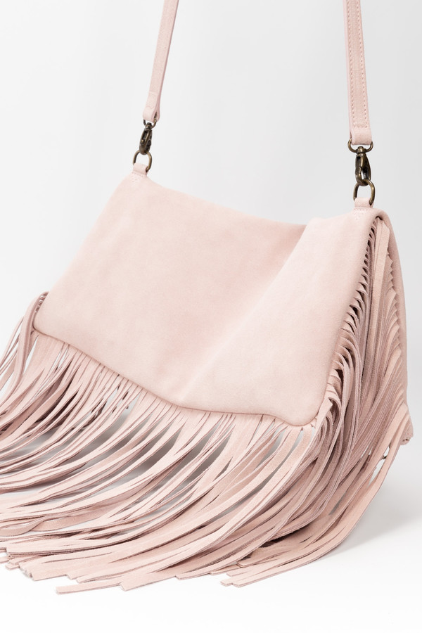 Samuji Fringe Shoulder Bag Light Pink Samuji Fringe Shoulder Bag Light Pink