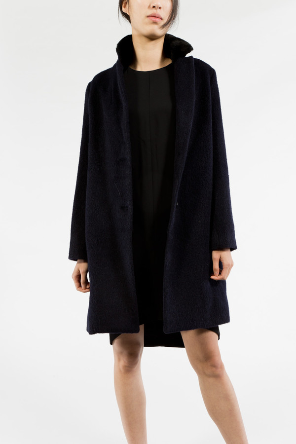 Maison Kitsune Furry Wool Classic Coat Maison Kitsune Furry Wool Classic Coat