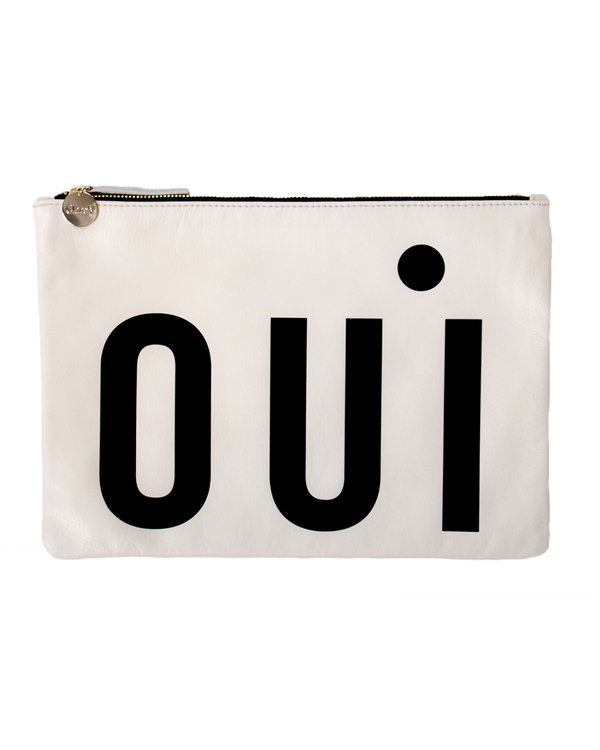 Clare V. Flat "Oui" Clutch - Cream Leather Clare V. Flat "Oui" Clutch - Cream Leather
