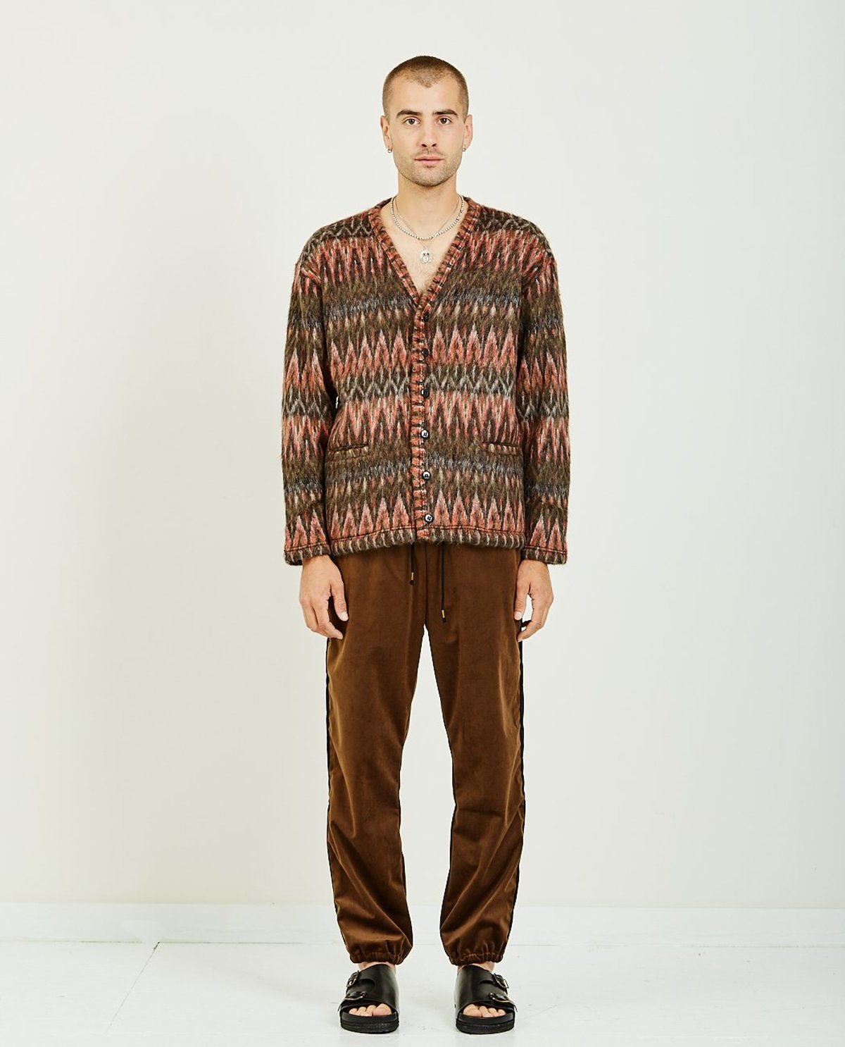 Monitaly SHAGGY V-NECK CARDIGAN - MULTI 