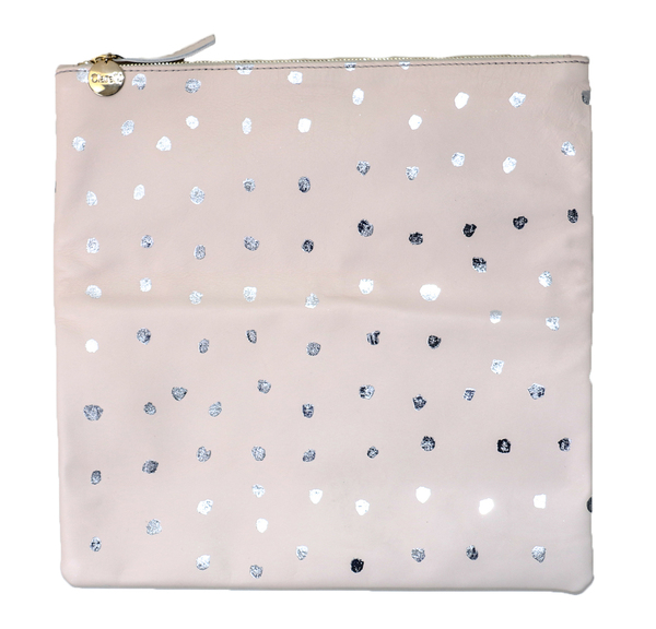 Clare Vivier Foldover Clutch - Buff Amalfi w/ Mini Silver Spots Clare Vivier Foldover Clutch - Buff Amalfi w/ Mini Silver Spots