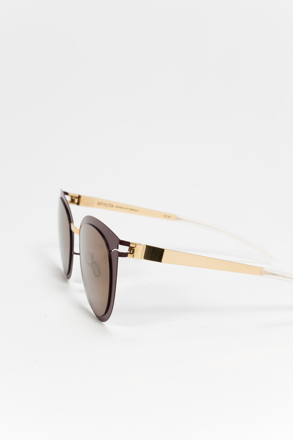 MYKITA Priscilla Sunglasses Gold/Burgundy MYKITA Priscilla Sunglasses Gold/Burgundy