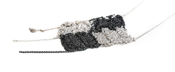Arielle de Pinto Board Game Drop Necklace - Silver + Midnight Arielle de Pinto Board Game Drop Necklace - Silver + Midnight