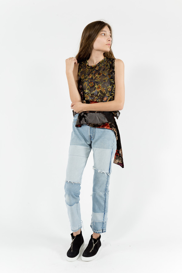 Maryam Nassir Zadeh Sonia Deconstructed Denim Maryam Nassir Zadeh Sonia Deconstructed Denim