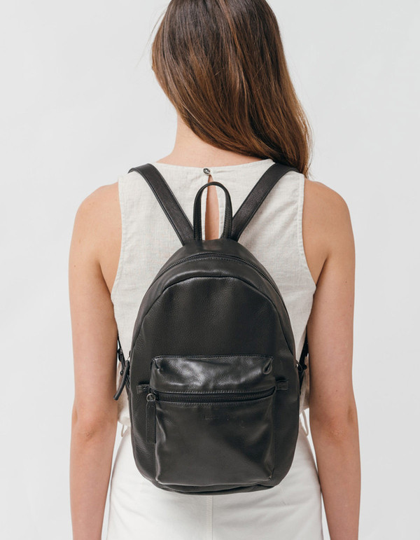 Baggu Leather Backpack Black Baggu Leather Backpack Black