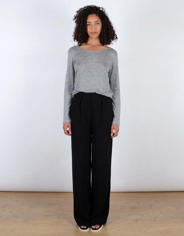 Filippa K Linen Long Sleeve Tee Light Grey Melange Filippa K Linen Long Sleeve Tee Light Grey Melange