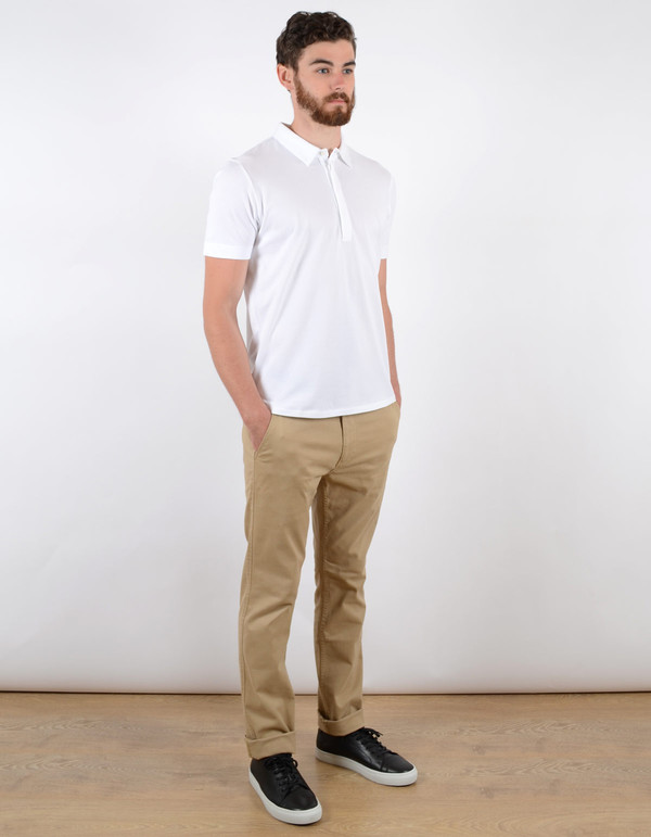 Filippa K Men's Pique SS Poloshirt White Filippa K Men's Pique SS Poloshirt White