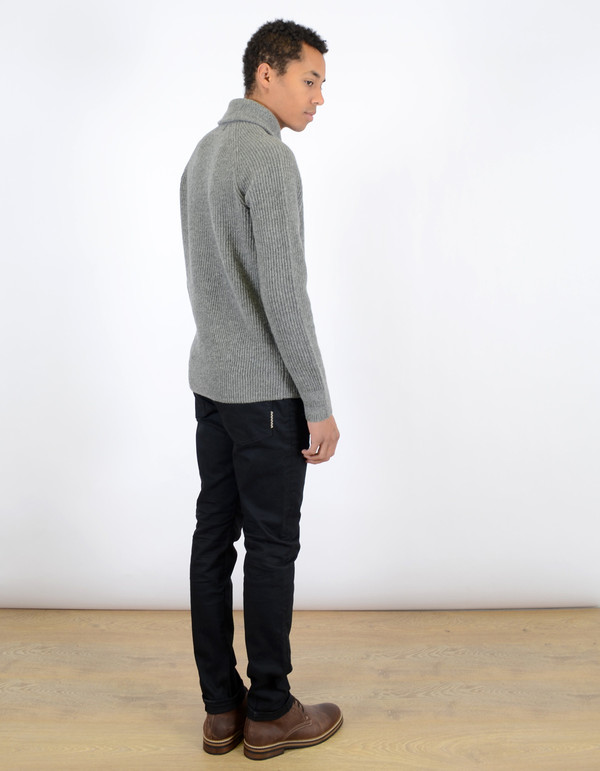 Men's Fred Perry Fishermans Shawl Collar Sweater Grey Men's Fred Perry Fishermans Shawl Collar Sweater Grey