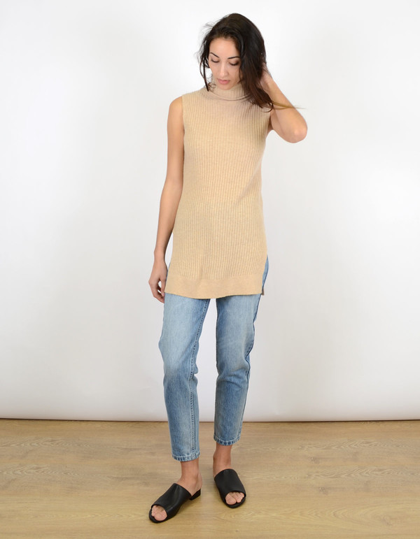 Ganni Mercer Vest Ivory Cream Melange Ganni Mercer Vest Ivory Cream Melange