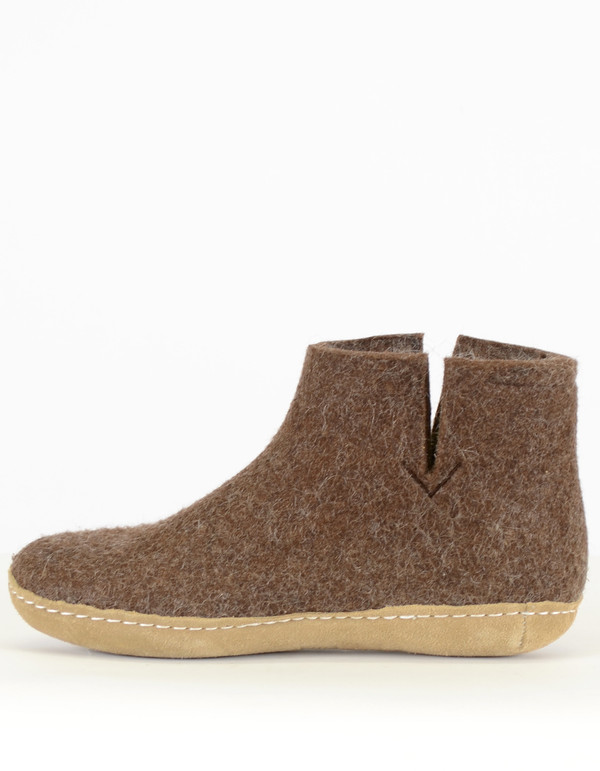 Glerups Women's Wool Boot Leather Sole Brown Glerups Women's Wool Boot Leather Sole Brown