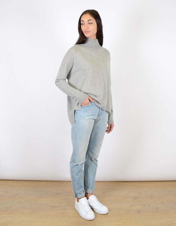 Just Female Carla Short Blouse Grey Melange Just Female Carla Short Blouse Grey Melange