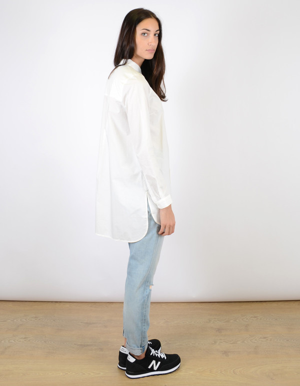 Just Female Pocca Long Shirt White Just Female Pocca Long Shirt White