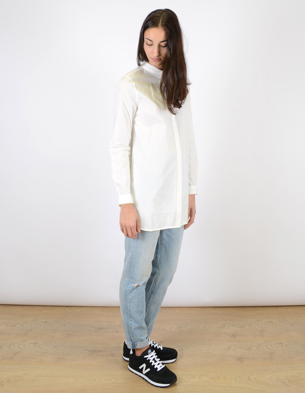 Just Female Pocca Long Shirt White Just Female Pocca Long Shirt White