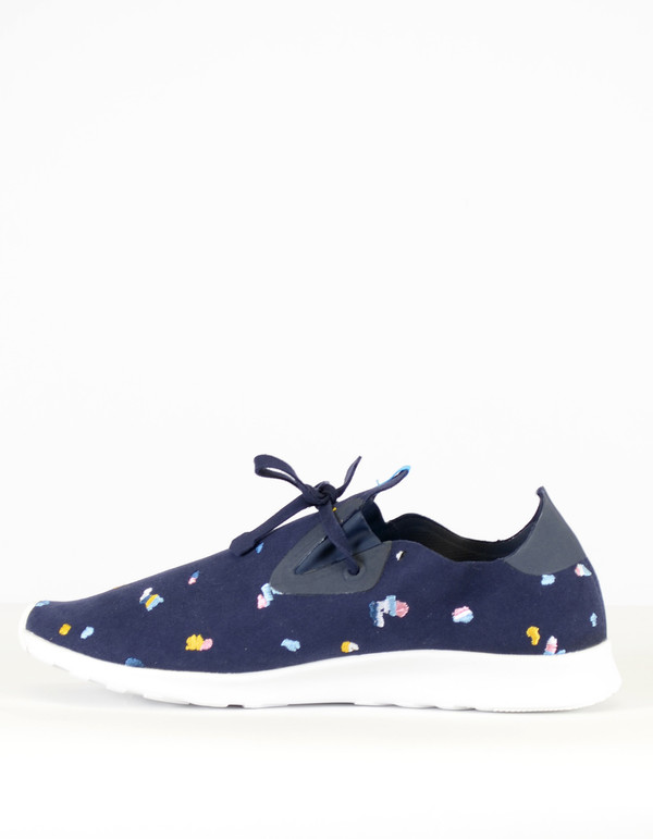 Native Shoes Native Apollo Moc Embroidered Regatta Blue Shell White Chipped Cabo Native Shoes Native Apollo Moc Embroidered Regatta Blue Shell White Chipped Cabo