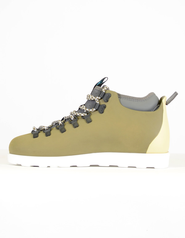 Men's Native Shoes Native Fitzsimmons Block Utility Green Bone White Men's Native Shoes Native Fitzsimmons Block Utility Green Bone White
