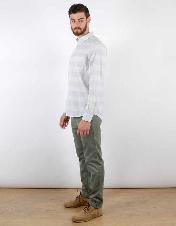 Men's No Nationality New Derek Stripe Shirt Blue White Men's No Nationality New Derek Stripe Shirt Blue White