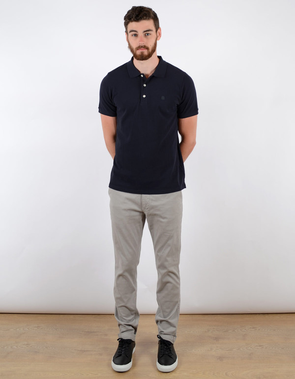 Men's No Nationality Pima Pique Solid Polo Navy Men's No Nationality Pima Pique Solid Polo Navy