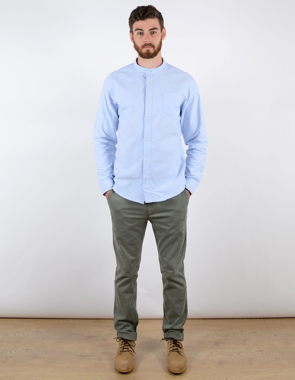 Men's No Nationality Samuel Banded Oxford Shirt Light Blue Men's No Nationality Samuel Banded Oxford Shirt Light Blue