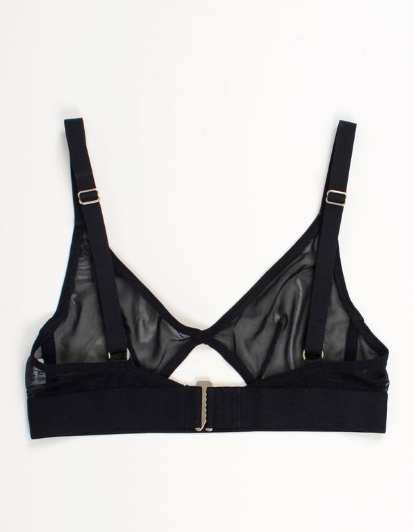 Nude Label Cut Out Bra Sheer Black Nude Label Cut Out Bra Sheer Black