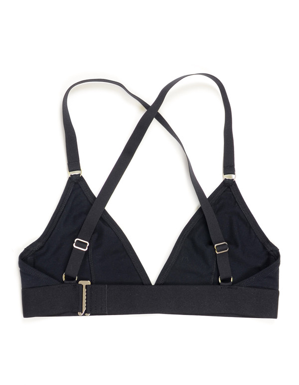 Nude Label Triangle Cross-Back Bra Black Nude Label Triangle Cross-Back Bra Black