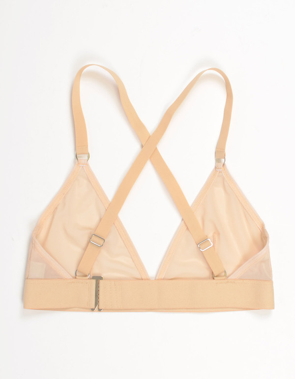 Nude Label Triangle Cross-Back Bra Sheer Nude Nude Label Triangle Cross-Back Bra Sheer Nude