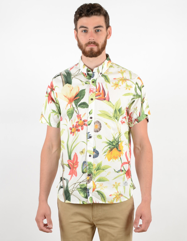 Men's Penfield Colima Botanical Shirt White Men's Penfield Colima Botanical Shirt White