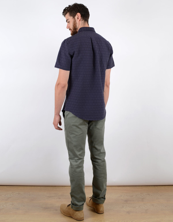 Men's Portuguese Flannel Grao Short Sleeve Shirt Blue Men's Portuguese Flannel Grao Short Sleeve Shirt Blue