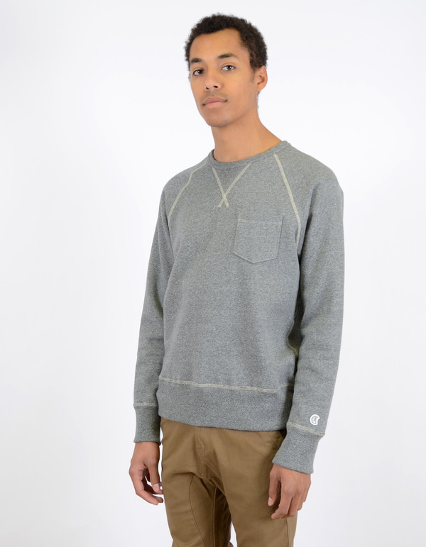 Men's Todd Snyder x Champion Classic Pocket Crew Sweatshirt Salt And Pepper Men's Todd Snyder x Champion Classic Pocket Crew Sweatshirt Salt And Pepper
