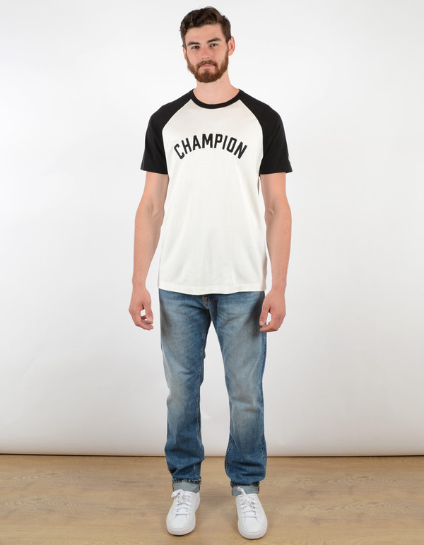 Men's Todd Snyder x Champion Short Sleeve Plated Raglan Vintage White Men's Todd Snyder x Champion Short Sleeve Plated Raglan Vintage White