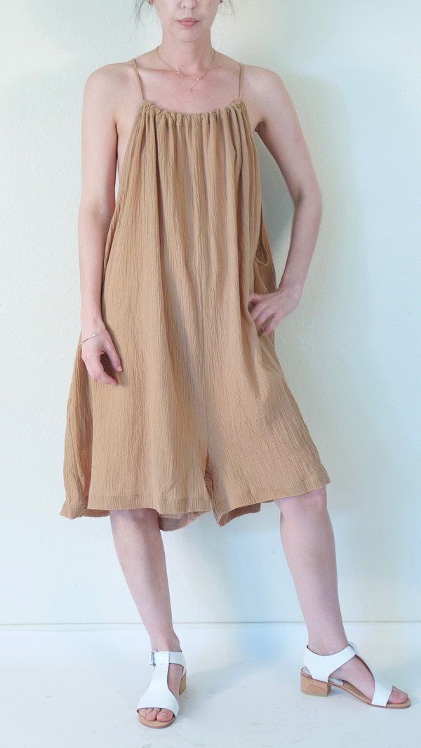 ARE Studio String Romper in Sand Gauze ARE Studio String Romper in Sand Gauze