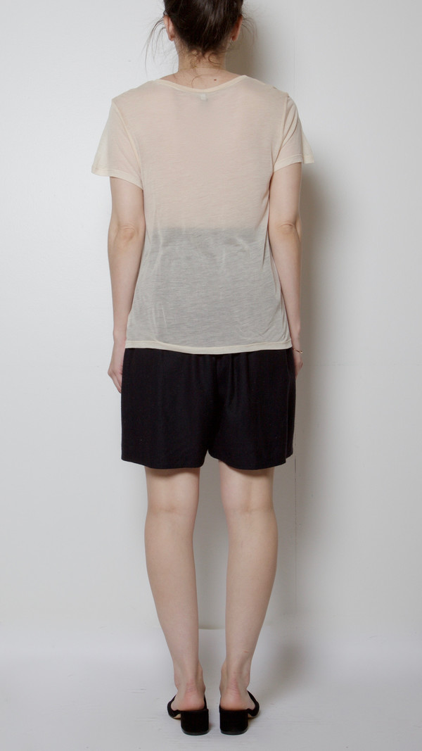 Baserange Cupro Tee Shirt in Nude 1 Baserange Cupro Tee Shirt in Nude 1