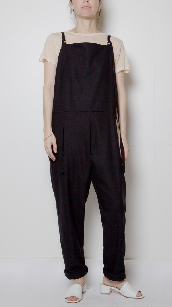 Baserange Long Strap Overalls in Black Baserange Long Strap Overalls in Black